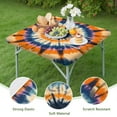 thumbnail image 4 of Orange Purple Blue Tie Dye Mandala Pattern Square Fitted Tablecloth with Elastic Edge,Square Table Cover,Washable Elastic Table Cover for Home Kitchen Party Decor 34"x34", 4 of 6