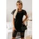 thumbnail image 2 of ABPHQTO Vestido Midi De Mujer Negro Con Cremallera De Ganchillo De Encaje De Color Sólido, 2 of 5