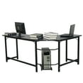 thumbnail image 3 of Hassch L-Shaped Desk Modern Office Computer Table, Black, 3 of 10