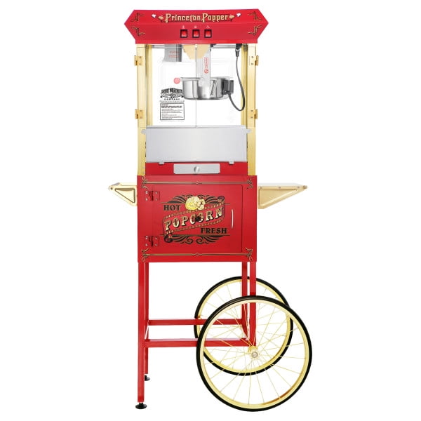 Great Northern Popcorn 8oz Princeton Popcorn Machine with Cart, Red