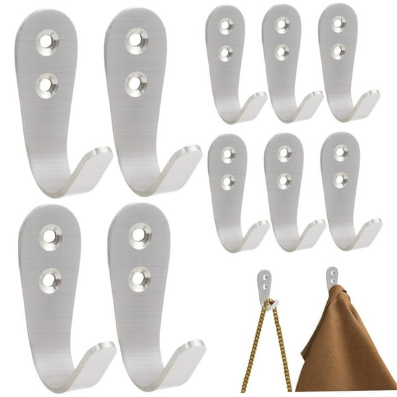 Product category Hooks 2 | Product title Small Wall Hooks 10PCS Heavy Duty Stainless Steel Coat Hook Space Saving Wall Mount Hooks For Hanging Hat Towel Coat Hooks Wall Mount 10PCS