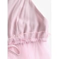 thumbnail image 5 of ZAFUL Swimwear Top Tulle Panel Tie Halter Top Pig Pink XL, 5 of 5