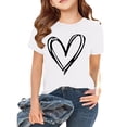 thumbnail image 2 of YunPes Cute Heart Print Shirt Casual Loose Fit Short Sleeve Summer Streetwear Sports Top Valentine's Day Basic Toddler Undershirt, 2 of 8