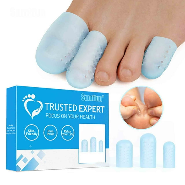 MAUXDA 14 Pack Upgrade Gel Toe Protector Silicone Toe Caps Toe Sleeve Protectors, Prevent Pain for Corns, Blisters and Ingrown Toenails (2 Pack Large Size + 6 Pack Medium Size + 6 Pack Small Size)