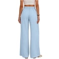 thumbnail image 7 of Lzobxe Pants for Women Wide Leg Linen Summer Casual Palazzo Flowy with Pocket Drawstring Loose Lightweight,Sizes S-4XL, 7 of 7