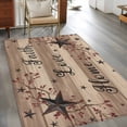 thumbnail image 3 of Retro Country Stars Washable Area Rug 4 x 6 ft Faith Love Home Berries Farmhouse Brown Striped, Soft Non Slip Rugs Stain Repellent Indoor Felt Carpet for Living Dining Room Bedroom Home Office, 3 of 9