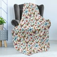 thumbnail image 4 of Mexican Soft Flannel Fleece Throw Blanket, Traditional Latin American Art Design Natural Inspirations Flowers and Birds, Cozy Plush for Indoor and Outdoor Use, 70" x 90", Multicolor, by Ambesonne, 4 of 5
