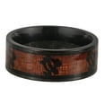 thumbnail image 4 of FRCOLOR Titanium Steel Ring Male Finger Ring Stylish Wood Grain Turtle Pattern Ring, 4 of 7