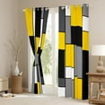 thumbnail image 3 of Feelyou Yellow Square Geometric Curtains Pack of 2 (42x84 Each), Vintage Artwork Abstract Curtains Blackout, Chic Rectangle Bedroom Curtains, Blackout Curtains Bedroom Decor, 3 of 6