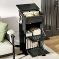 thumbnail image 6 of Farmhouse Onion and Potato Storage Bin, Fruit & Vegetable Holder with Large Bread Box, Small Kitchen Pantry Cabinet, Black, 6 of 7