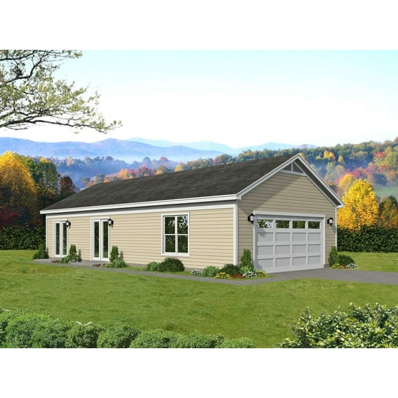 763-8321: Traditional Country 1 Bed, 1 Bath Luxury Home Plan, 832 Sq Ft: Full Blueprints with License to Build by Home Plan Marketplace - Lesuto