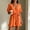 Orange, variant on Morttic Women's Solid Color V-Neck Short Sleeve Laced Waist Ruffle Hem With Pockets Loose Fit Summer Beach Jumpsuit White,S