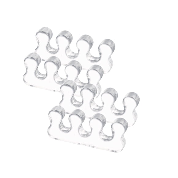 Qarigey 2 pares de separadores de dedos del pie espaciador multicolor tamaño compacto sin rebabas exquisito juanete enderezador Corrector de Ayudas para vestirse con gancho de botón Transparente