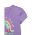 thumbnail image 2 of 365 Kids by Garanimals Girls Graphic Print Tee with Short Puff Sleeves, Sizes 4-10, 2 of 3