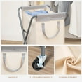 thumbnail image 5 of Collapsible Laundry Hamper with Wheels, Rolling Laundry Basket, Heavy Duty Cloth Sorter with Removable Bag, Folding X Frame Clothes Organizer Cart for Easy to Store, 1 Section, 5 of 6