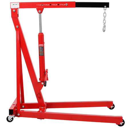 Folding Engine Hoist 1500LB Lift Heavy Duty Steel Crane Red