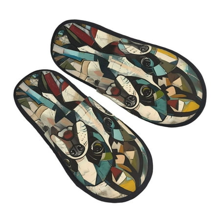 

JUNZAN Colorful Bulldog Duo Slippers for Women House Shoes Non Slip Indoor/Outdoor Pineapple And Cactus Designs-Large