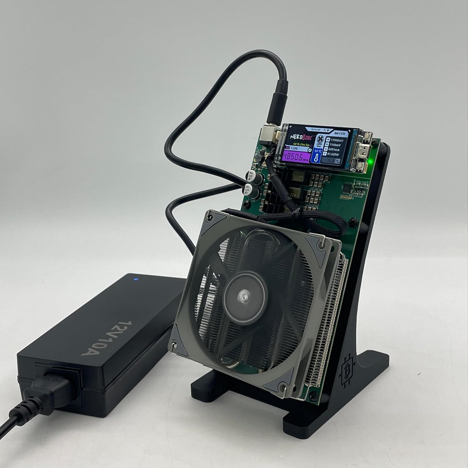 NerdQaxe++ Bitcoins Miner 4.8TH/s ASIC Miner & Crypto Miner - Solo Miner for BTC, Low Power 75W, 2.4Gwifi Open-Source, SHA-256 Silent Home Mining with Bitaxe Miner Technology
