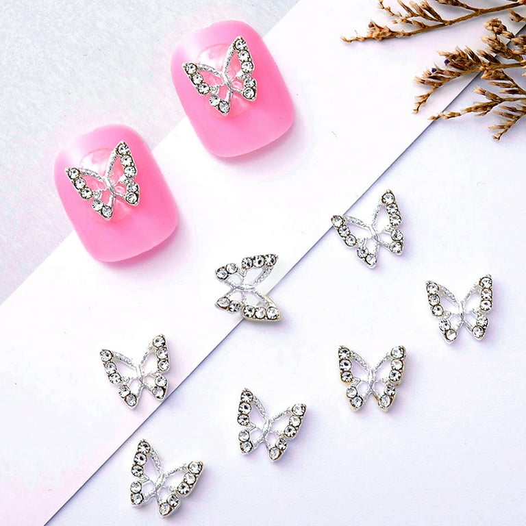 10/50Pcs Random Luxury Dangle Jewelry Nail Charms Mixed Butterfly Designs  Tassel Pendant DIY Alloy Manicure Dangle Accessories - AliExpress