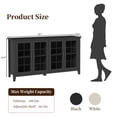 thumbnail image 6 of FIAKOA 63" Farmhouse Buffet Cabinet with Storage, Large Wood Sideboard Cabinet with Glass Doors, Kitchen Coffee Bar Cabinet for Dining Room, Black, 6 of 6