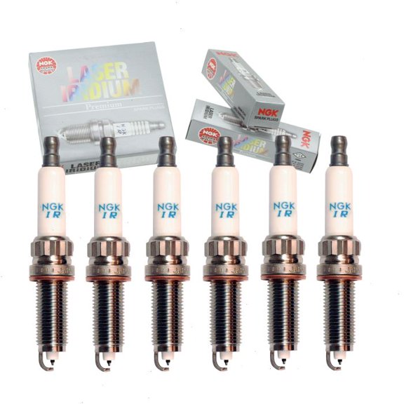 6 pc NGK Laser Iridium Spark Plugs compatible with BMW X6 3.0L L6 2011-2019