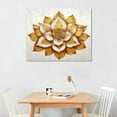 thumbnail image 2 of Creowell  Gold Lotus Flower Wall Art Abstract Golden Floral Painting Canvas Prints Zen Artwork for Home Office Living Room Decor Gallery Wrapp Ready to Hang 20x16 in/16x12 in, 2 of 4