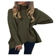 thumbnail image 3 of Vedolay Womens Sweaters Solid Sweater Autumn Winter Women Long Sleeve Knit Pullovers Army Green,3XL, 3 of 3