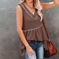 thumbnail image 4 of MIANHT Peplum Knit Summer Tank Tops for Women 2023 Trendy Loose Tunics Flowy Swing Loose Sleeveless Shirts Tee V-Neck ​Blouse, 4 of 8