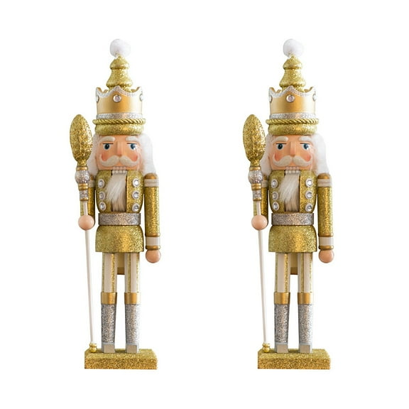 BERTDOMD 2-Pack Nutcracker Soldier Figurines Christmas Decorations Holiday Home Decor Toy Statues Colorful Festive Ornaments