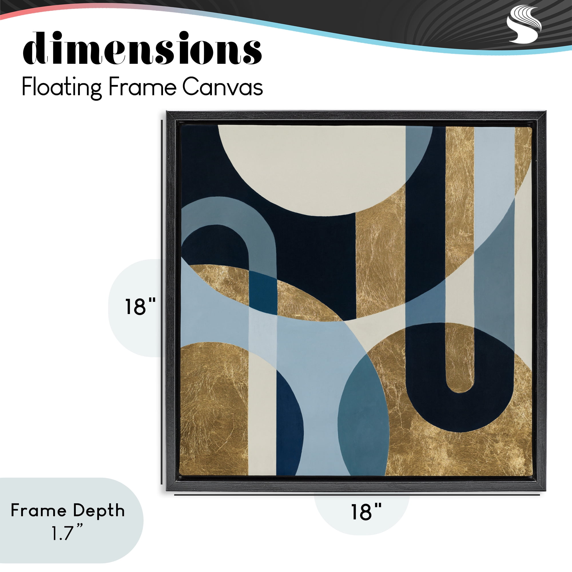 Stupell Industries Earthly Shapes & Arches Black Framed Floater Canvas Wall Art, design by Max Maxx
