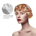 thumbnail image 4 of Kll Floral Hippie Mushrooms Pattern Shower Cap & Bath Cap For Women,Reversible Oversized Waterproof Shower Caps For All Hair Lengths,Elastic Reusable Bathing Hair Cap, 4 of 9