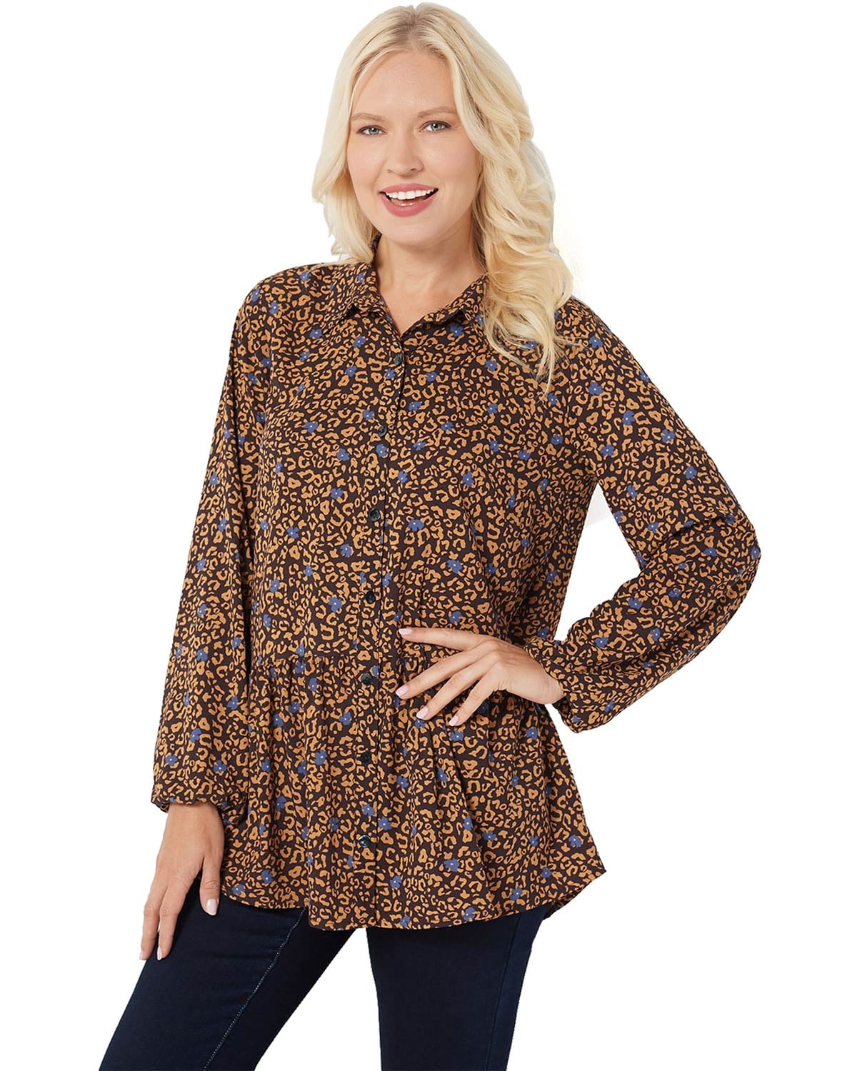 LOGO by Lori Goldstein LOGO by Lori Goldstein Womens Woven Button