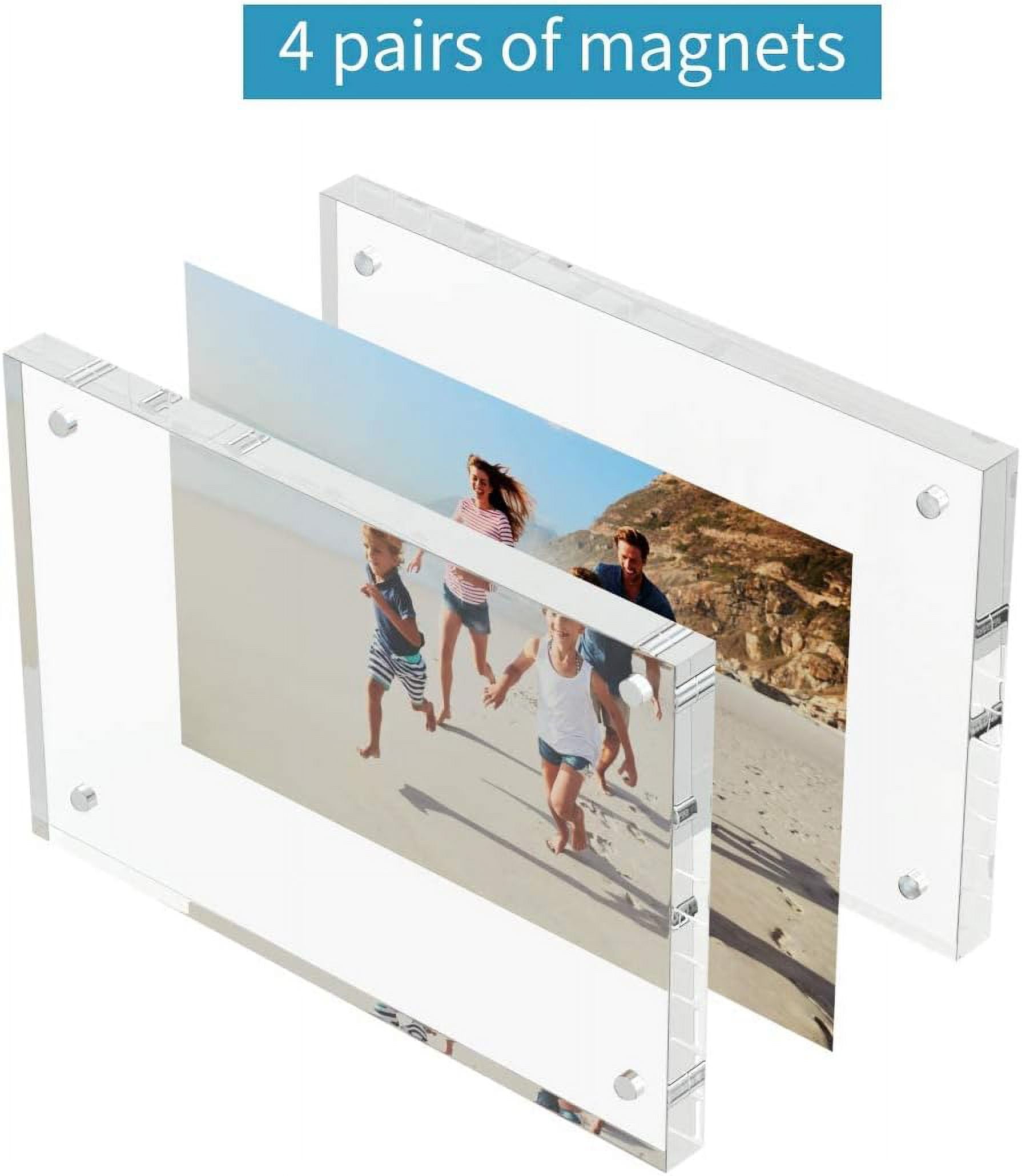 NIUBEE 4x6 Picture Frame, Clear Acrylic Photo Frame,  Freestanding Double Sided, Acrylic Record Frame Gift for Desktop Display, 3pcs