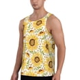 thumbnail image 2 of KLL Watercolor With Sunflowers Print Men's Muscle Gym Workout Stringer Tank Tops Bodybuilding Fitness T-Shirts Tank Tops Men-Medium, 2 of 7