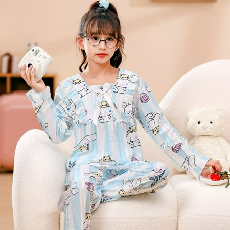 

Anime Sanrios Children s Fashion Printed Home Clothing Cartoon Kuromi Cinnamoroll My Melody Cute Casual Pajamas Set Kids Gift