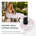thumbnail image 4 of Round Outdoor Tablecloth with Umbrella Hole and Zipper, Pink Palm Tree Summer Tablecloth with Elastic Waterproof, Beach Tropical Botanical Coastal Patio Table Covers for 31" - 35" Picnic Pool Tables, 4 of 9