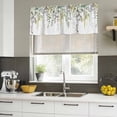 thumbnail image 4 of Eucalyptus Leaves Curtain Valances for Windows, Kitchen Valance Window Treatments Panel 2 Pack, Summer Botanical Green Watercolor Rod Pocket Short Curtains for Bathroom Bedroom 54 x 18 Inch, 4 of 8