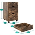 thumbnail image 5 of Drawer Dresser Storage Cabinet for Makeup Dresser Tall Chest of Drawers, Drawer Chest Makeup Cabinet for Bedroom by Naomi Home-Color:Rustic Brown,Size:5 Drawer, 5 of 11