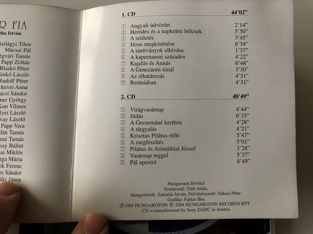 Szunyogh,Szabolcs / Martha,Istvan - Jezus Az Ember Fia - Music & Performance - CD