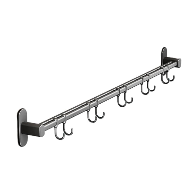veasfak Kitchen Utensil Rack, Kitchen Rack, Rail Rack Organizer for Hanging, Cup Holder, 60cm