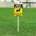 thumbnail image 3 of Soliyoahee Drive Slowly Watch For Horse Yard Sign with Stake 4.6x6inch Rustproof Aluminum Lawn Decorations Animal Sign for Outdoor Road Street Garden Decor, 3 of 5