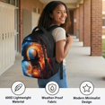 thumbnail image 3 of Yspwyqan Fire Ice Baseball Kids Backpack Set for Travel, with Lunch Box Water Bottle Bag, 17 Inch Lightweight Large Capacity Boys Backpack with Multi-Pocket for Back to School Gifts, 3 of 7