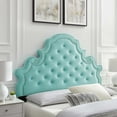 thumbnail image 2 of Tufted Headboard, Full Queen Size, Velvet, Blue, Modern Contemporary Urban Design, Bedroom Master Guest Suite, 2 of 10