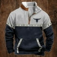 thumbnail image 2 of Mens Sweatshirts Aztec Cowboy Vintage Graphic Quarter Zip Up Collared Shirts with Pocket 2025 Fall Winter Western Loose Sweater, 2 of 3