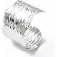 thumbnail image 2 of 1Pc Cuff Bangle Bracelet Stainless Steel Wide Open Cuff Bracelet Irregular Statement Bracelet Silver Adjustable Wrist Cuff Wrap for Women, 2 of 3