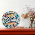 thumbnail image 2 of Yayeee 10" Wall Clock Battery Operated Quartz Round Silent Non-Ticking Home Decor, Yellow Sardines Pattern, 2 of 6