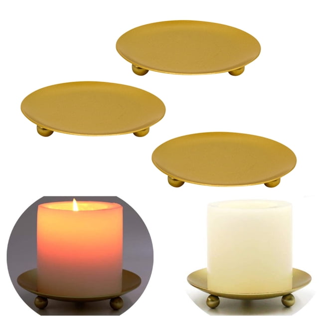 LSLJS Iron Candle Holder, Decorative Iron Pillar Candle Holder Candlestick Plates, Candle Holder