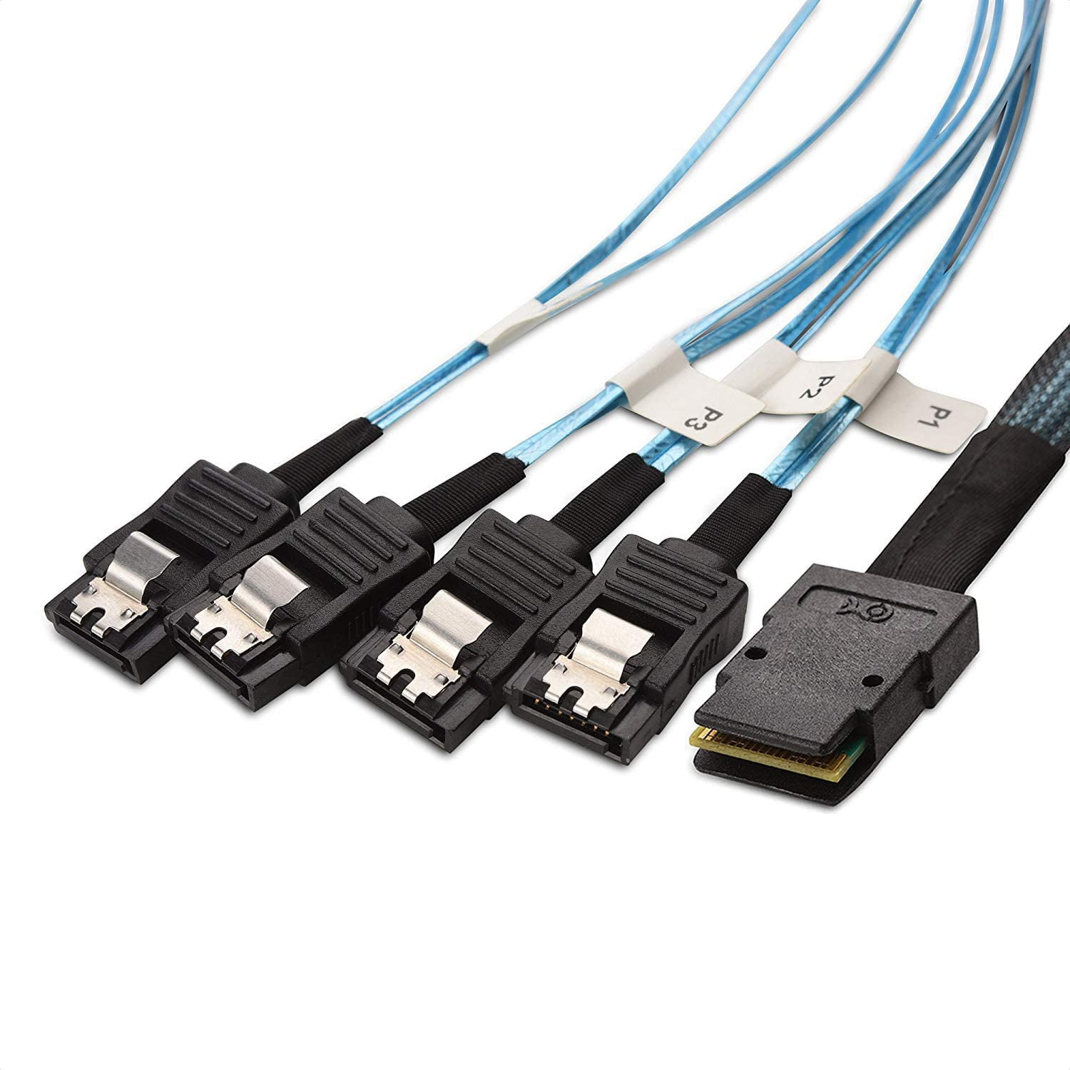 HRTGFD-Internal Mini SAS to SATA Cable 3.3 Feet (SFF-8087 to SATA Forward Breakout)