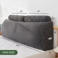 thumbnail image 6 of BYBYME Wedge Headboard Pillow, Bed Rest Reading Pillow, Backrest Positioning Support Bolster Cushion with Removable Cover,King 76.8X20.4X8.4,Dark Grey, 6 of 7