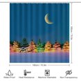 thumbnail image 2 of 4 Pieces Christmas Bathroom Shower Curtain Set with Non-Slip Rugs, Toilet Lid Cover Bath Mat, Xmas Shower Curtain with 12 Hooks, Fabric Bathroom Curtain Shower Set for Chirstmas, 71 x 71 Inch, 2 of 5